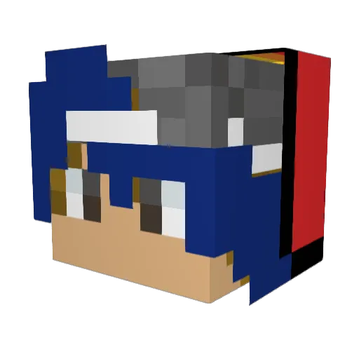 Vychyslaw Minecraft avatar head, 3D render