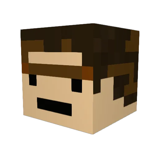 Vyci Minecraft avatar head, 3D render
