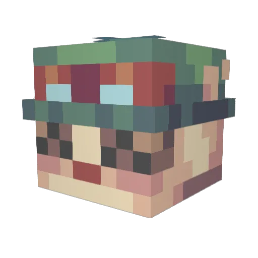 Vymus Minecraft avatar head, 3D render
