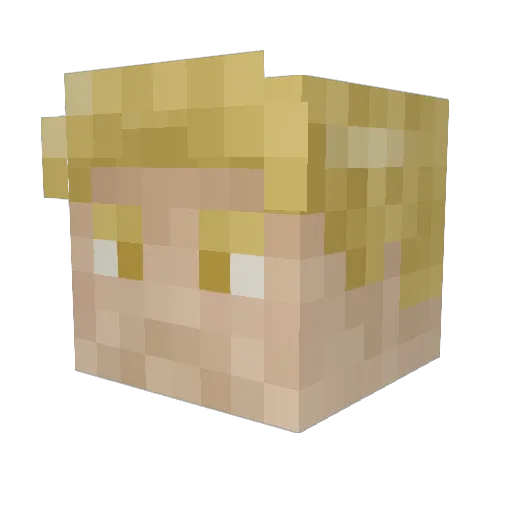 Vypair Minecraft avatar head, 3D render