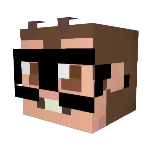 Vzzznp Minecraft avatar head, 3D render