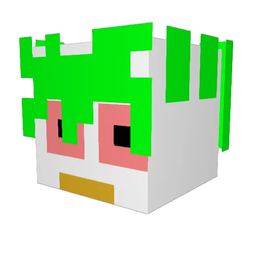 W00I Minecraft avatar head, 3D render