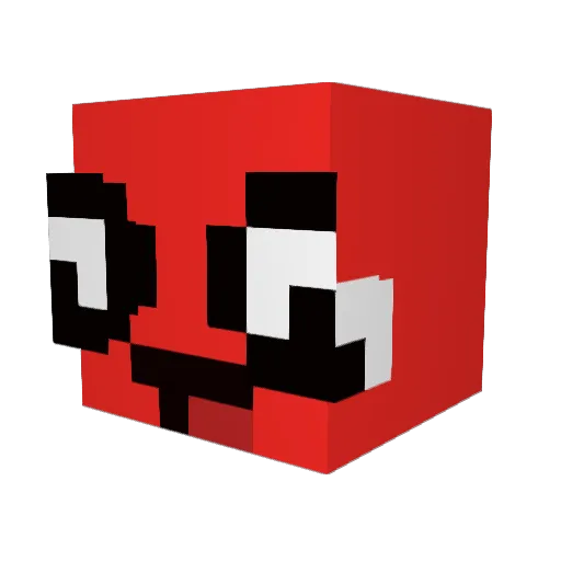W01F_4 Minecraft avatar head, 3D render