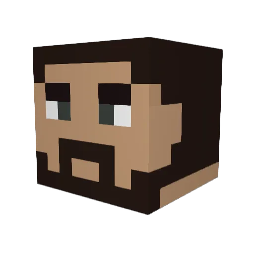 W026 Minecraft avatar head, 3D render