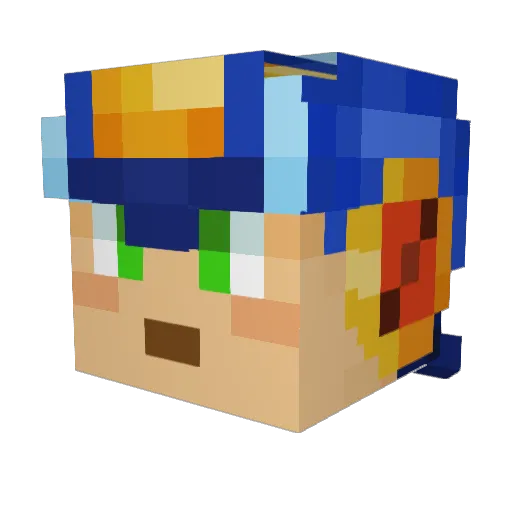 W05_T05 Minecraft avatar head, 3D render