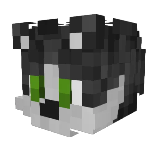 W0LFF3 Minecraft avatar head, 3D render
