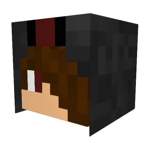 W0LFRAM35 Minecraft avatar head, 3D render