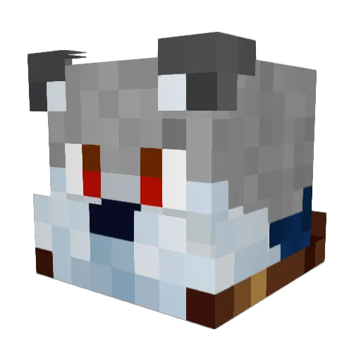 W0LF_32 Minecraft avatar head, 3D render