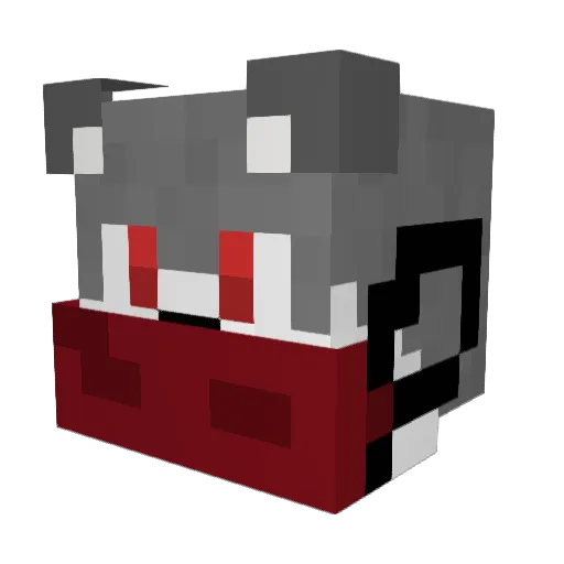 W0LF_R3D Minecraft avatar head, 3D render