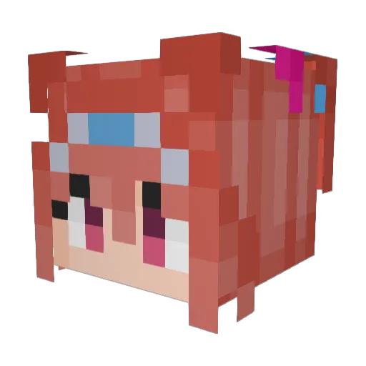 W0lff Minecraft avatar head, 3D render