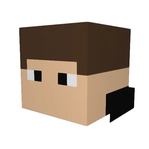 W0lffs Minecraft avatar head, 3D render