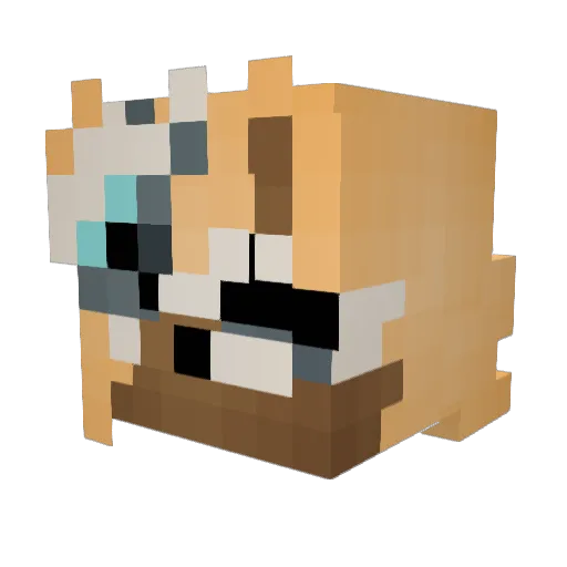 W0mbats Minecraft avatar head, 3D render