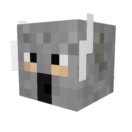 W12_Supernatural Minecraft avatar head, 3D render