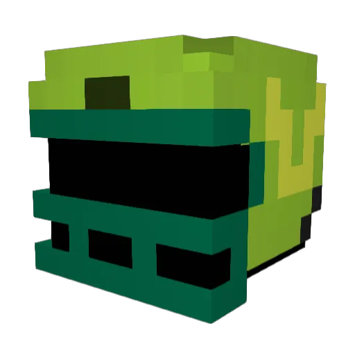 W1CC Minecraft avatar head, 3D render