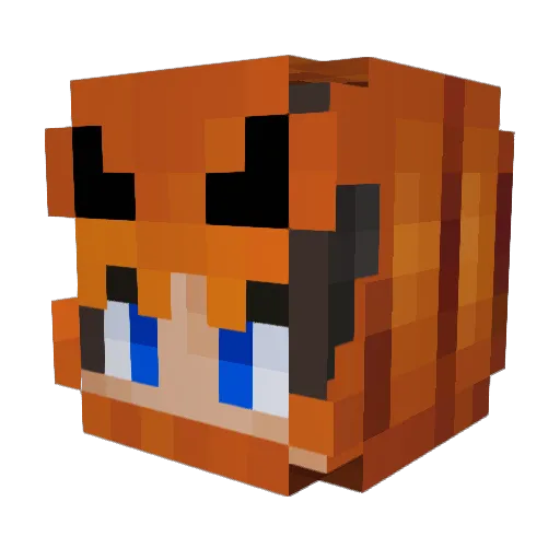 W1choPlay Minecraft avatar head, 3D render