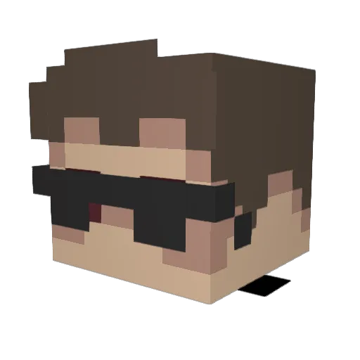 W1inWi1n Minecraft avatar head, 3D render
