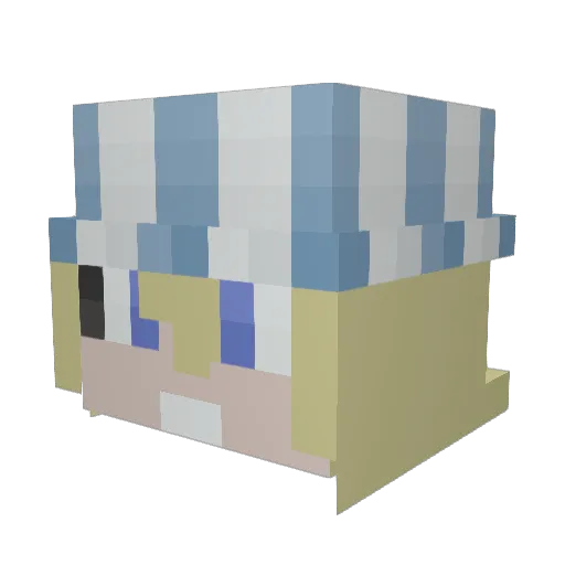 W1lsun Minecraft avatar head, 3D render