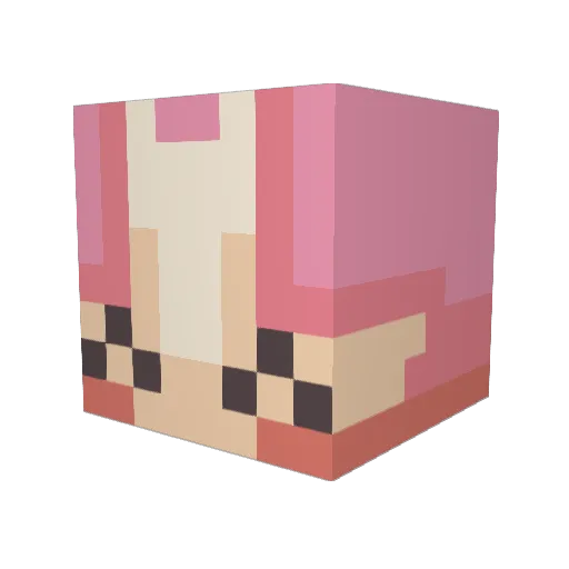 W1tu Minecraft avatar head, 3D render