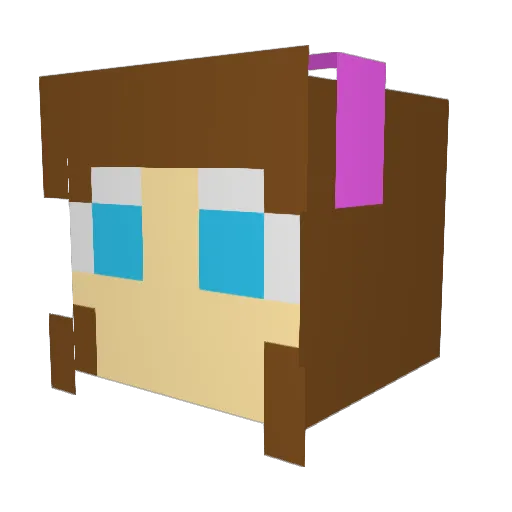 W31NO Minecraft avatar head, 3D render