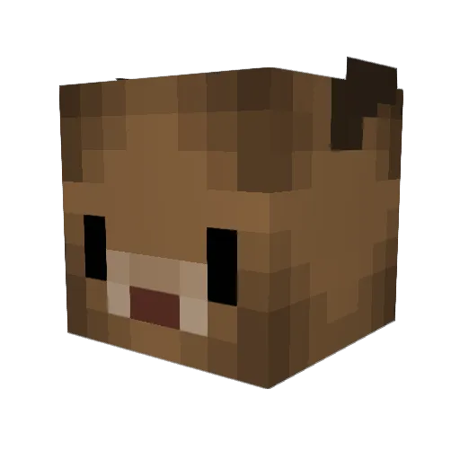W3484L98 Minecraft avatar head, 3D render