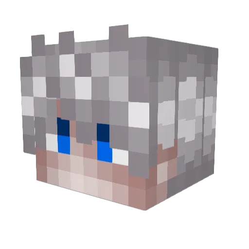 W3Bzter Minecraft avatar head, 3D render