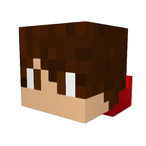 W3LU Minecraft avatar head, 3D render