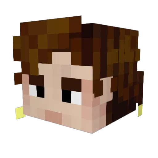 W3rtty Minecraft avatar head, 3D render