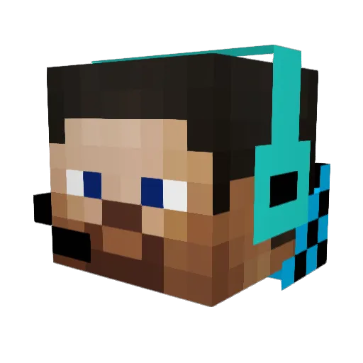 W3t_F1r3 Minecraft avatar head, 3D render