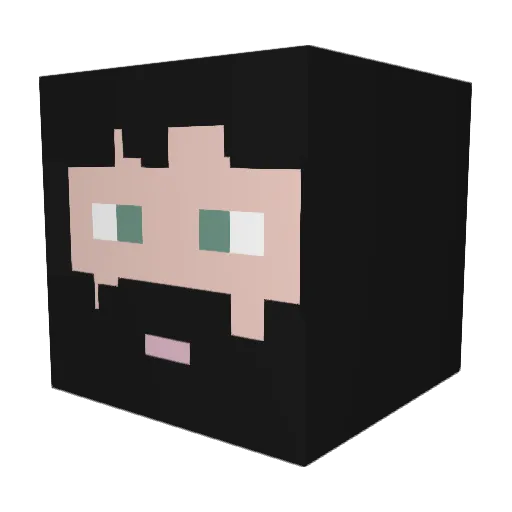 W4ck3th Minecraft avatar head, 3D render