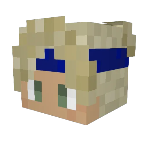 W4lley Minecraft avatar head, 3D render