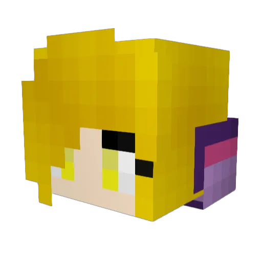 W4n_0w0 Minecraft avatar head, 3D render