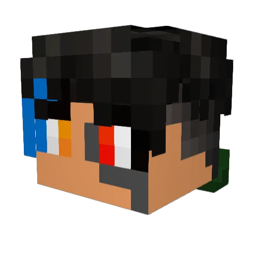 W4sd71 Minecraft avatar head, 3D render