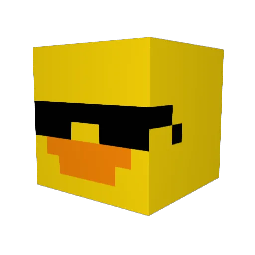 W54ite Minecraft avatar head, 3D render