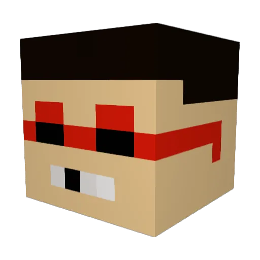 WABBOx2 Minecraft avatar head, 3D render