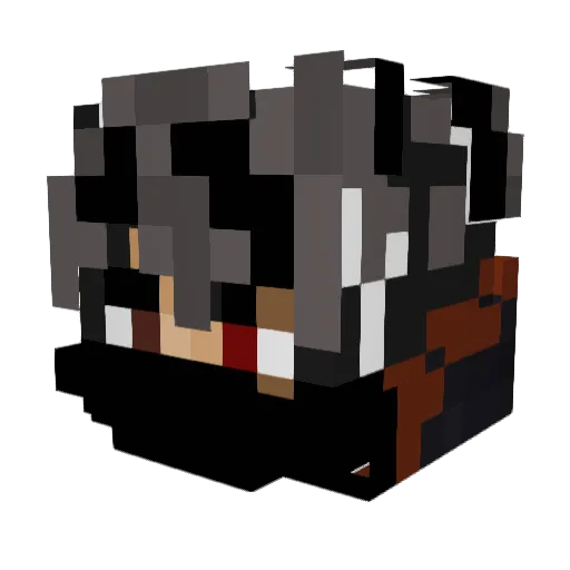 WAIF45 Minecraft avatar head, 3D render