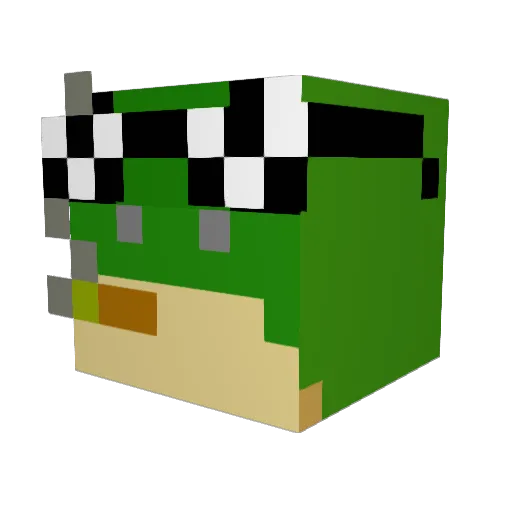 WALA777 Minecraft avatar head, 3D render