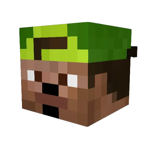 WARIOUSS Minecraft avatar head, 3D render