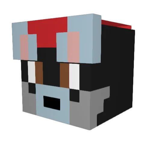 WARxW0LF Minecraft avatar head, 3D render