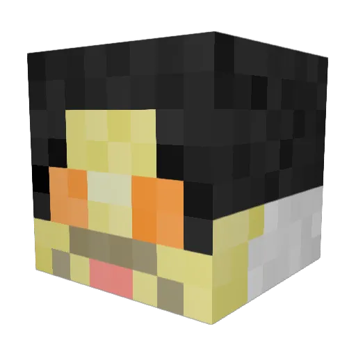 WASTEDFISH Minecraft avatar head, 3D render