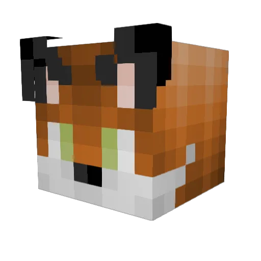 WATERKEYN Minecraft avatar head, 3D render