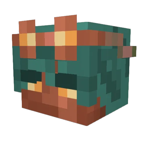 WAXED_ Minecraft avatar head, 3D render
