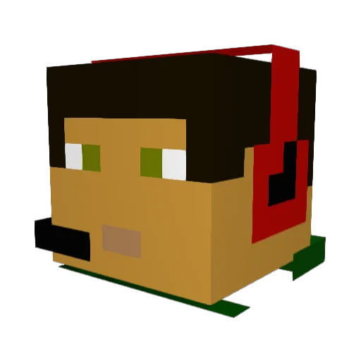 WAZZUP500 Minecraft avatar head, 3D render