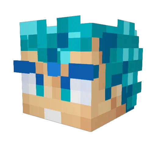 WA_EL Minecraft avatar head, 3D render