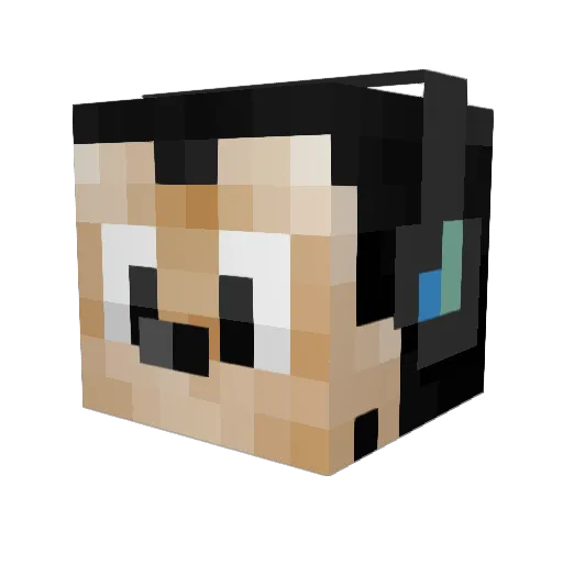 WDW_Mickey Minecraft avatar head, 3D render