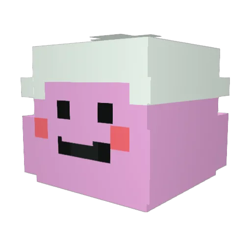 WDXwX Minecraft avatar head, 3D render