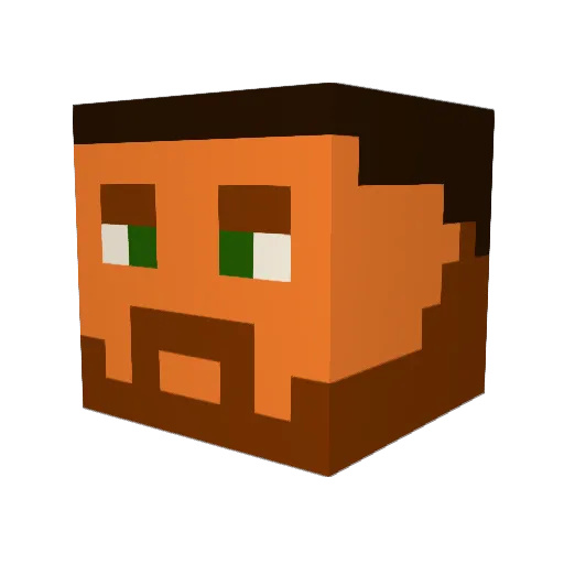 WECLEE Minecraft avatar head, 3D render