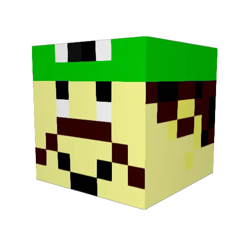 WEEGEE6 Minecraft avatar head, 3D render