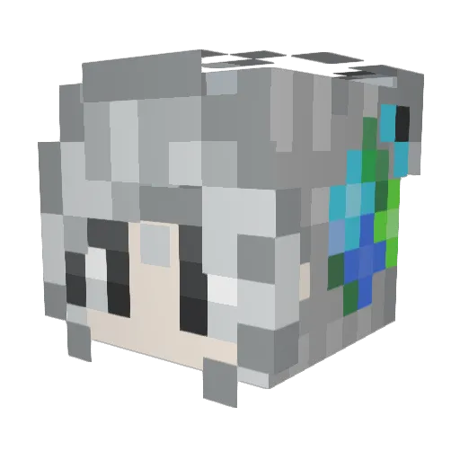WEIAIia Minecraft avatar head, 3D render