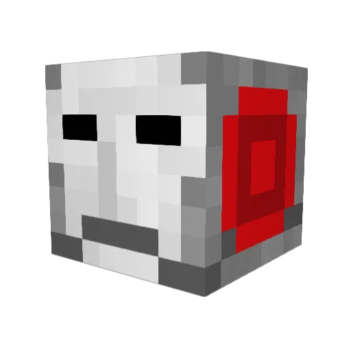 WELLMAX100 Minecraft avatar head, 3D render