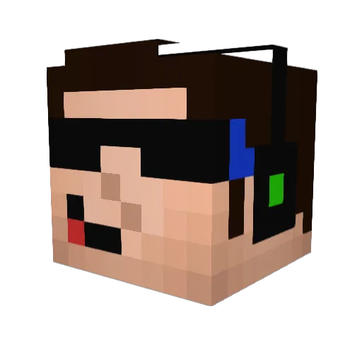 WESTJ35 Minecraft avatar head, 3D render